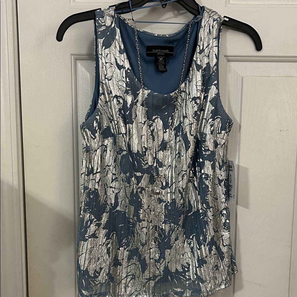 R&M Richards Blue and White 3 piece Set - Picture 3 of 8